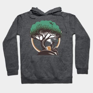 Book Reading under a Tree - Designs for a Green Future Hoodie